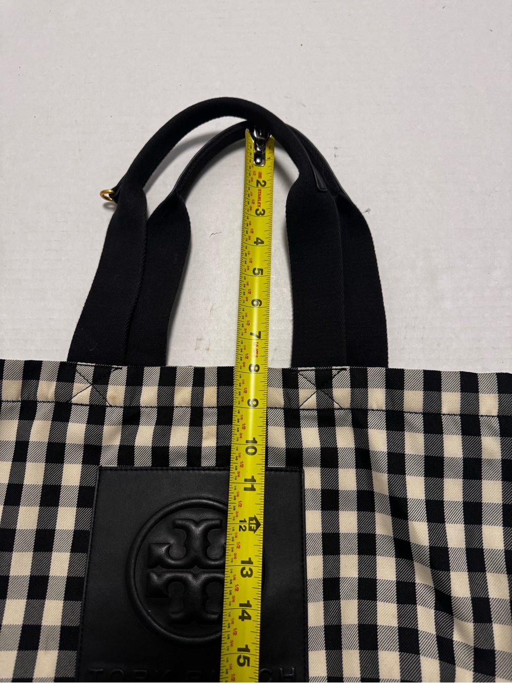 Tory Burch Piper Black & White Gingham Tote - Picture 10 of 16